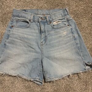 American Eagle Outfitters Women's Distressed Blue Jean Shorts